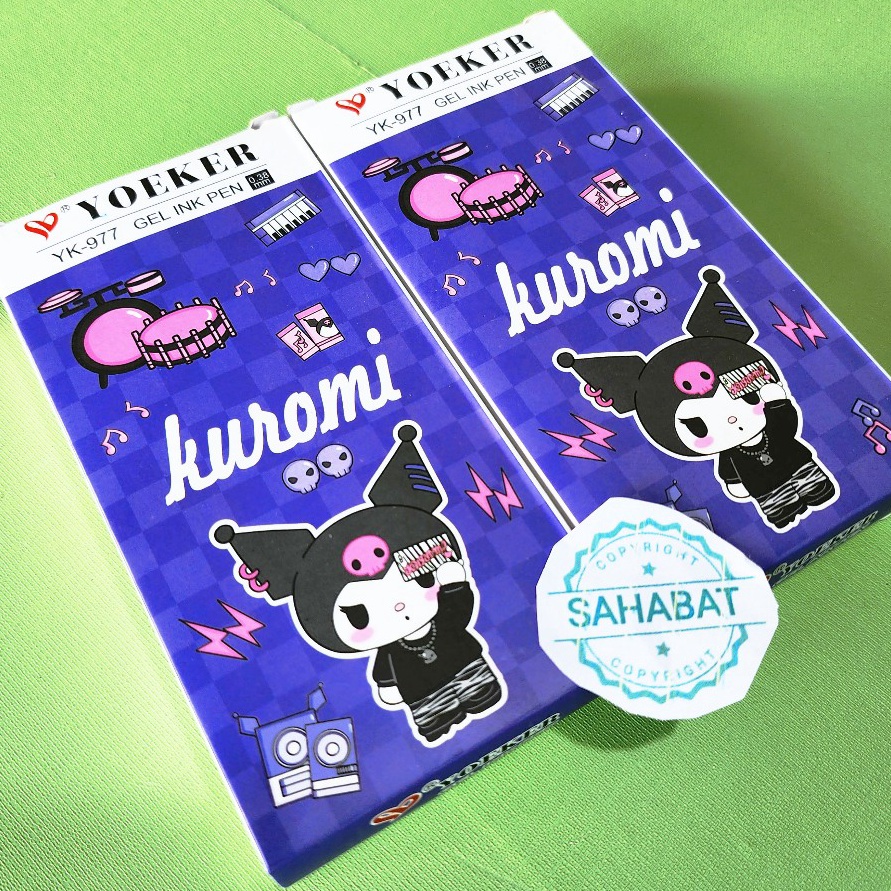 

NEW VARIAN PULPEN PEN YOEKER GEL INK YK977 ISI 12PCS KARAKTER LUCU KUROMI