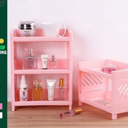 Rak Serbaa Portable Murah  Meja Plastik Kosmetik Mini  Rak meja kecil multifungsi  Rak Dapur  Rak Ka
