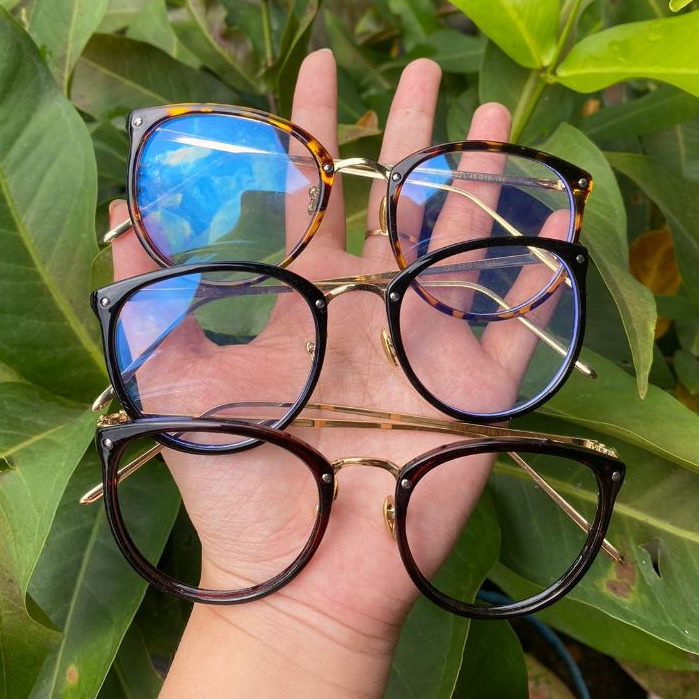 Kacamata Ali Oval Lebar Kode AB221 Kacamata Wanita keren bisa Minus, Cylinder, Plus dan Normal