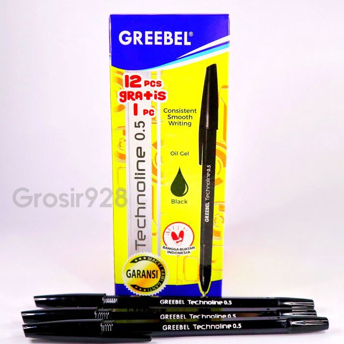 

MEGA Per 121 Pen Greebel Technoline 5 mm Pulpen Pen Semi Gel 12 GRATIS 1