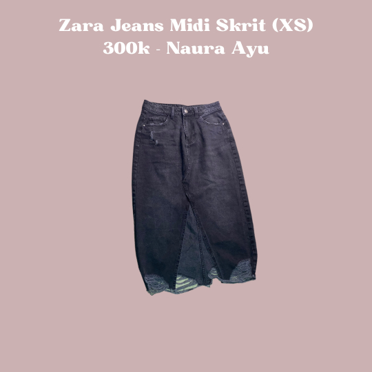 Zara Jeans Midi Skirt Size XS - Naura Ayu