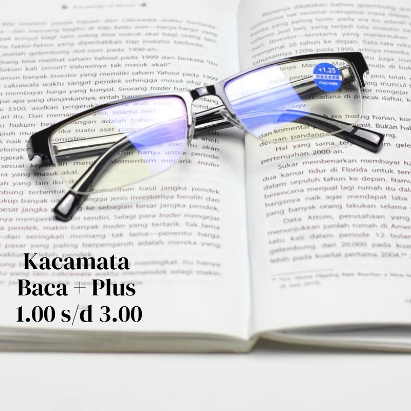 TERBARU - Kacamata plus pria optik asli frame titanium - kacamata baca dan jalan ukuran 1,00 s&d 3.5