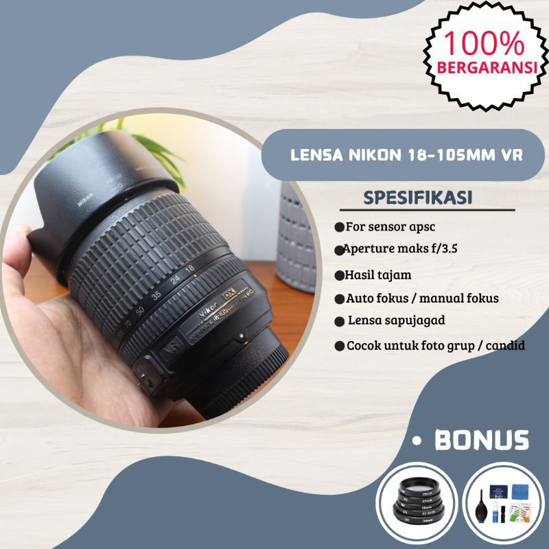 lensa nikon 18-105mm vr murah lensa kit nikon lensa sapujagad