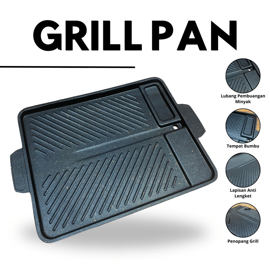 Grill Pan Anti Lengket Panggangan BBQ Tray Grill Pan / Grill BBQ anti lengket