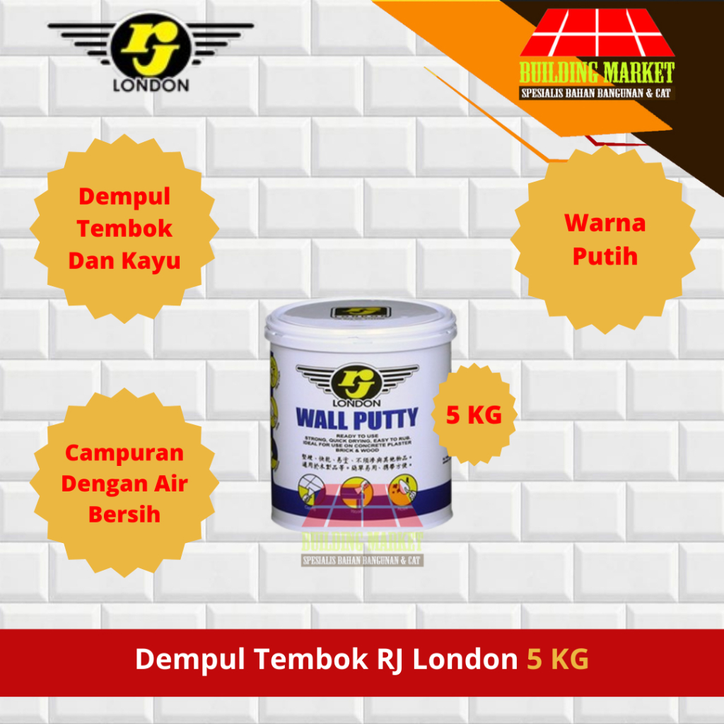DEMPUL TEMBOK WALL PUTTY PLAMIR PLAMUR TEMBOK RJ 5 KG