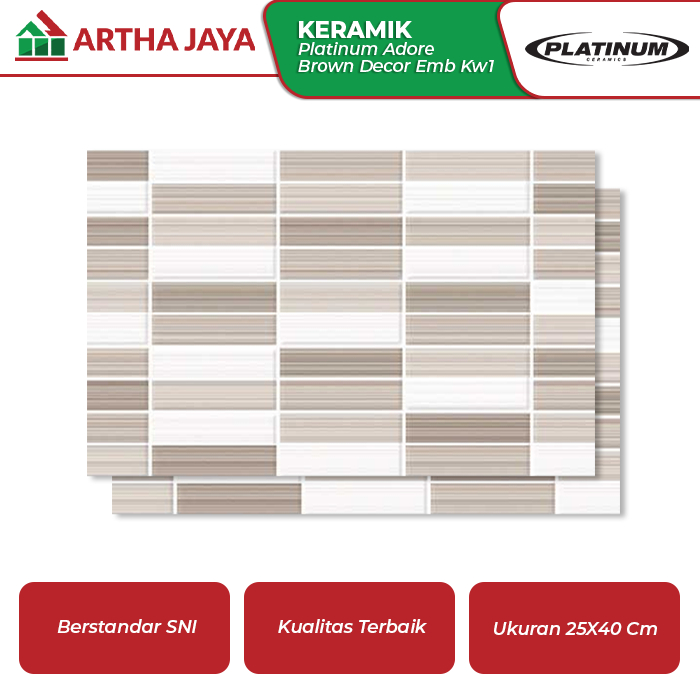 Keramik Platinum 25x40 BALKAN BROWN DECOR EMBOSSED Matt