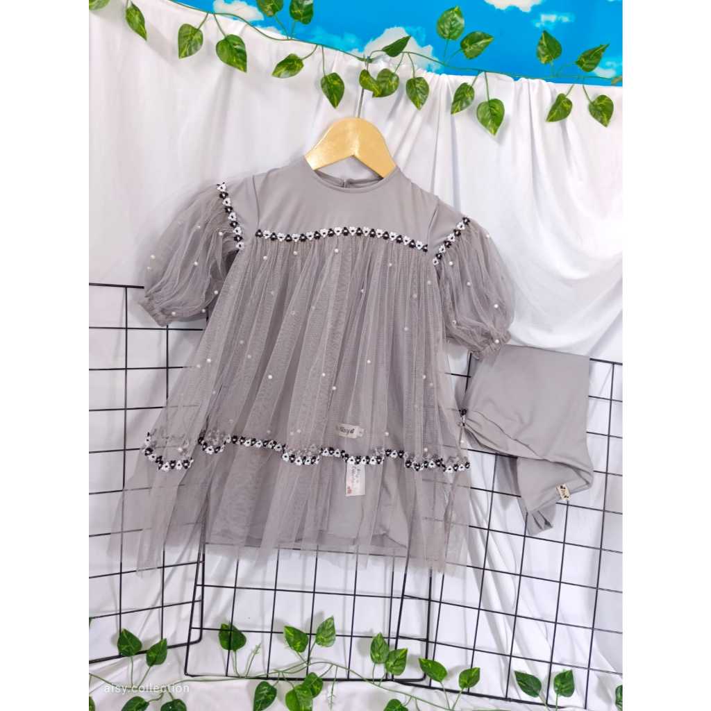 ABU SERIES Set Gamis Aisy Gamis Anak Perempuan  Anak Tanggung 6-12 thn