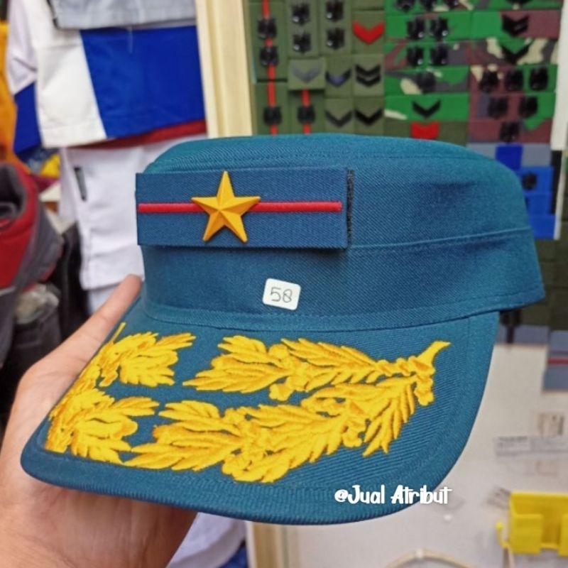 Topi komando PDH PATI BRIGJEN MAYJEN LETJEN TNI AL +Pangkat Bintang logam staff/komando
