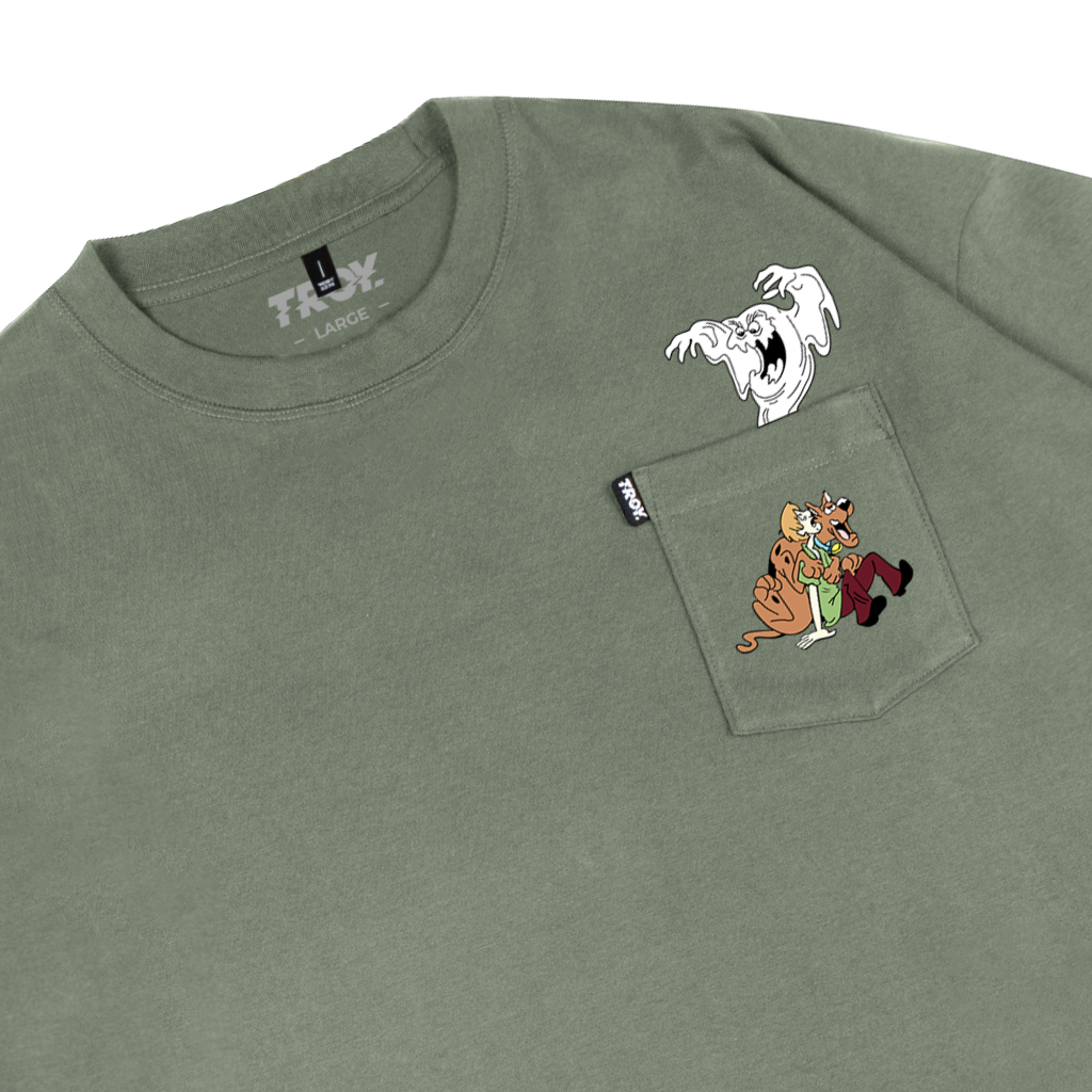 Troy Company T-shirt Pocket Boxy Oversize Sage Green - Kaos Hijau Sage BK 2706