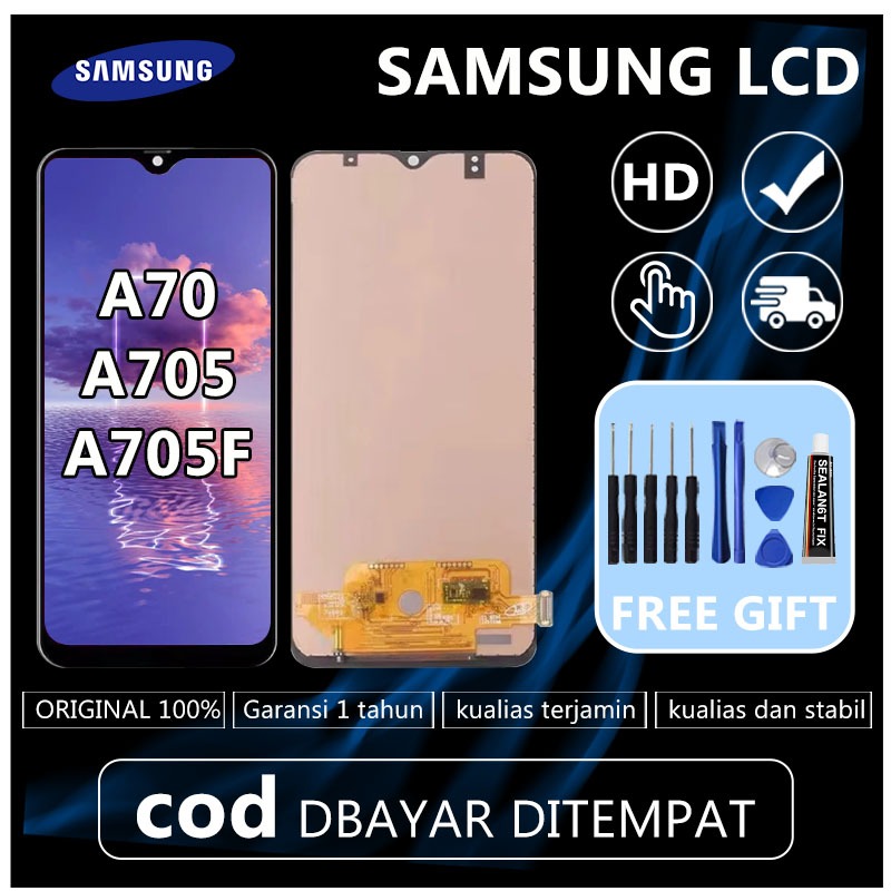 100% ORIGINAL LCD FULLSET TOUCHSCREEN SAMSUNG A70 / A705 / A705F ORIGINAL
