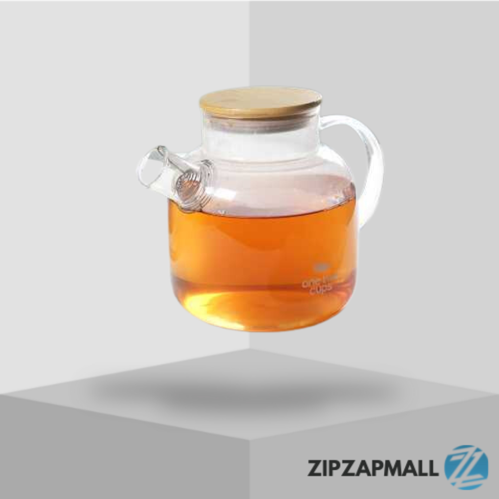 Teko Kaca Teh Pitcher Tahan Panas api Borosilicate 1.45L/Tempat Teh Air Kopi Tahan Panas Dingin Unik