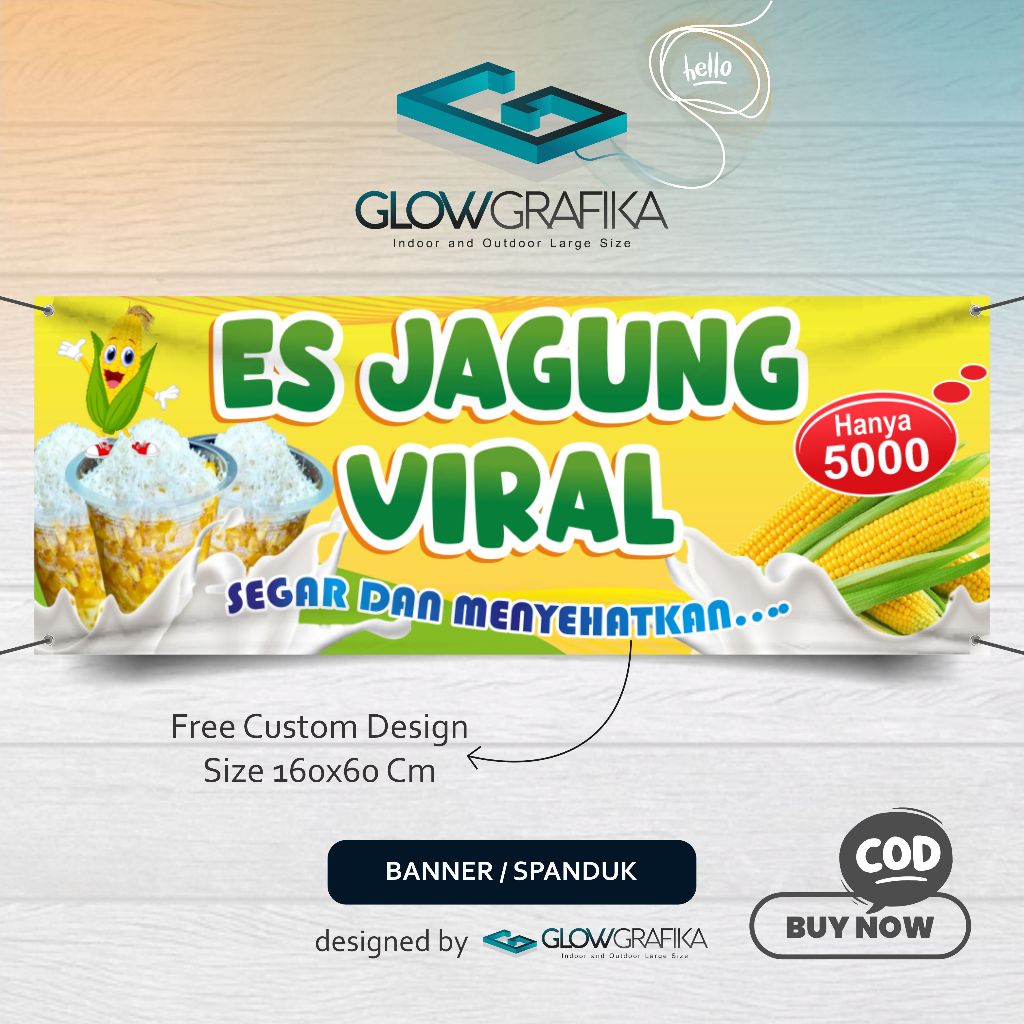 Cetak Spanduk Banner Es Jagung Viral