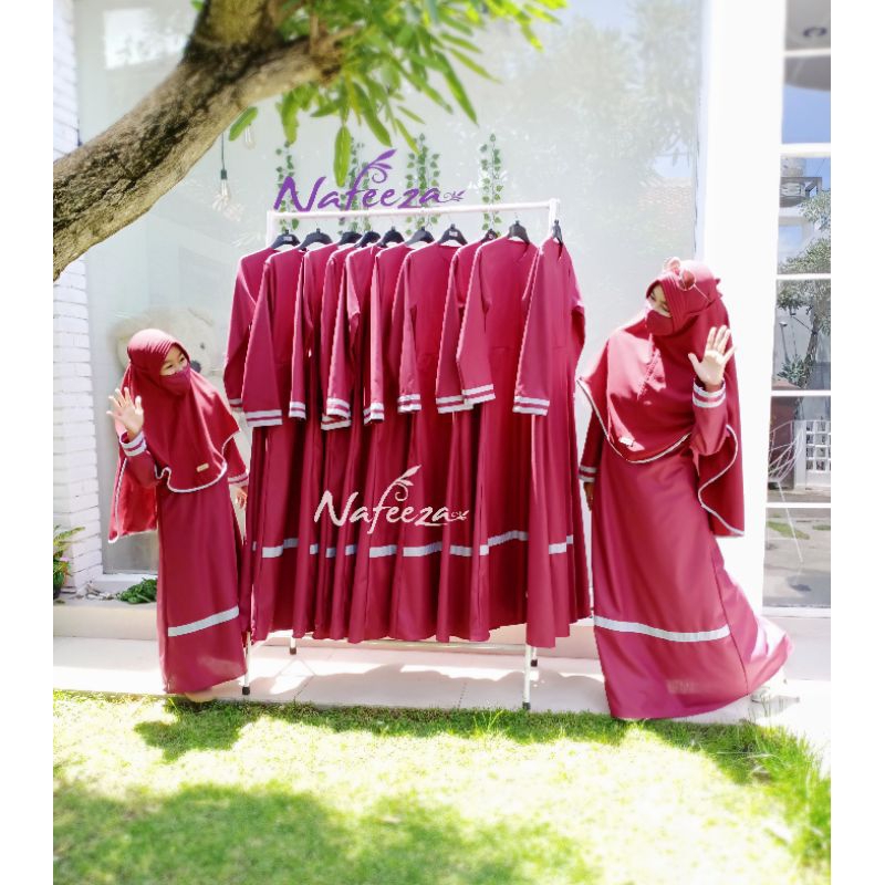 Baju Seragam Gamis Majelis Taklim Pengajian Arisan Hadroh Set Gamis Jilbab Katun Rayon Brokat Tunik