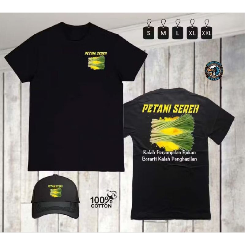 KAOS PETANI SEREH BONUS TOPI