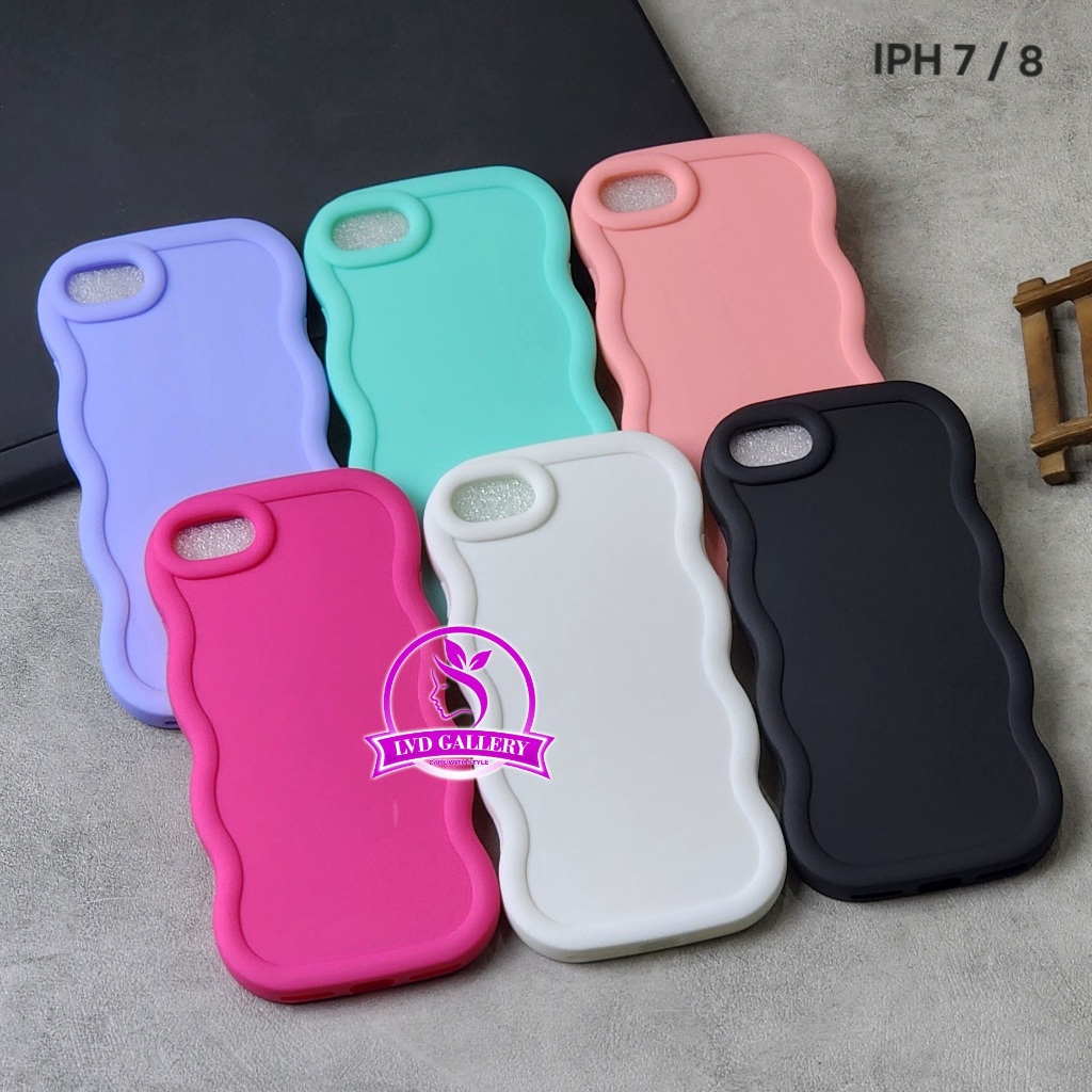 LVD - Case Candy Macaron Gelombang Warna Casing Iphone 7 Iphone 8 Iphone 7 Plus iphone 8 Plus Iphone