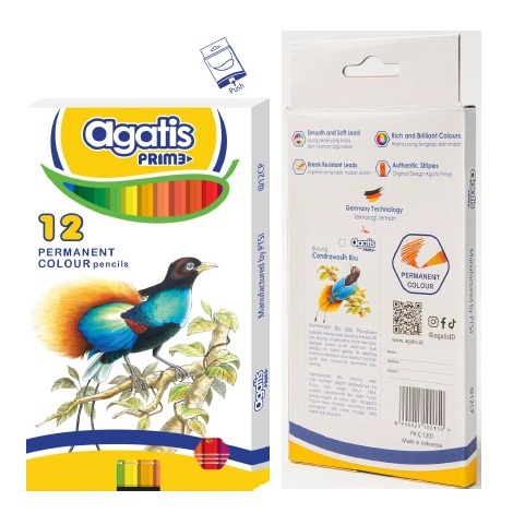 

Pensil Warna Panjang Agatis Prime Permanent Color Pencil Hexagonal Wood Isi 12 warna