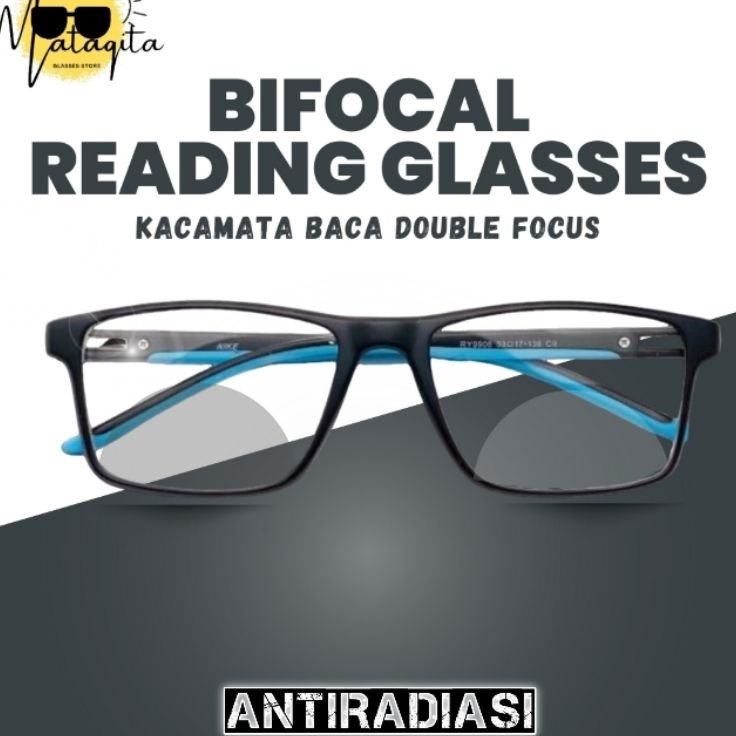 Special Now  Kacamata Baca Sporty Double Focus Antiradiasi PriaWanita  Kacamata Plus Baca Jauh Dan D