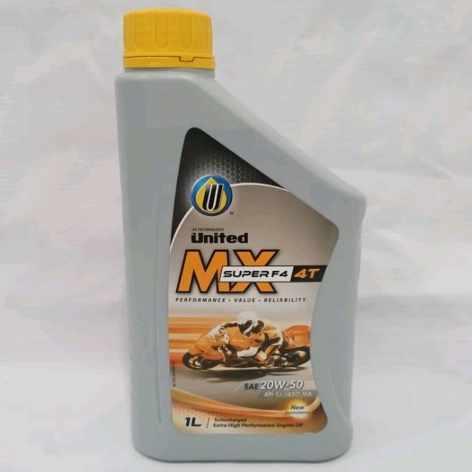 UNITED OIL MX SUPER F4 1 LITER SAE 20W/50 SJ/MA 4 TAK