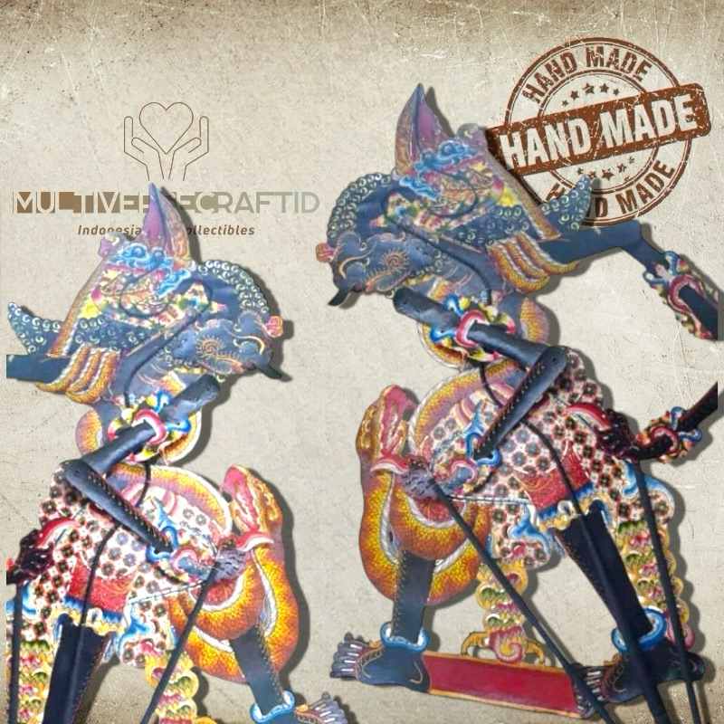 MULTIVERSECRAFTID Wayang Alusan Bima Suci Hitam Bahan Premium Kulit Asli Ukuran Pentas Pedalangan