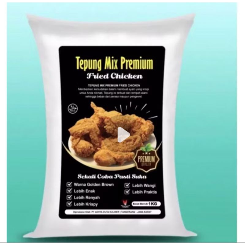 

Tepung Mix 1 kg Premium Fried Chicken / Ayam Geprek l Tepung Krispi Renyah, Wangi dan Harum 1kg