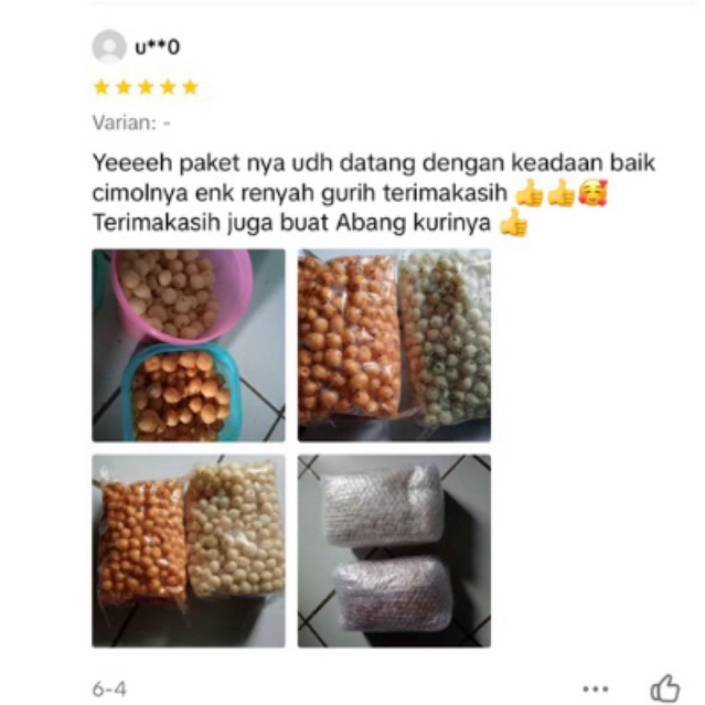 

RB 1KG Cimol Kering Ndog Lewo Campur 500gr ORI + 500gr Pedas