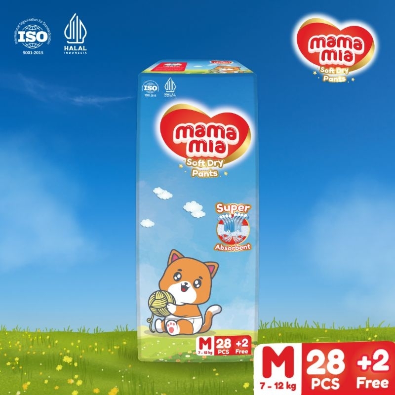 MAMAMIA Termurah Popok Bayi Celana Premium Size S 34 M 30 L 26 XL 22 - Soft Dry Pants Super Lembut E