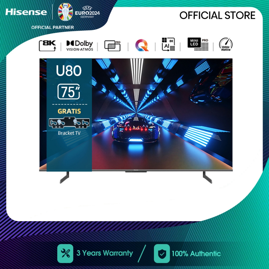 Hisense 75 inch Quantum dot ULED 8K Smart TV - 75U80H