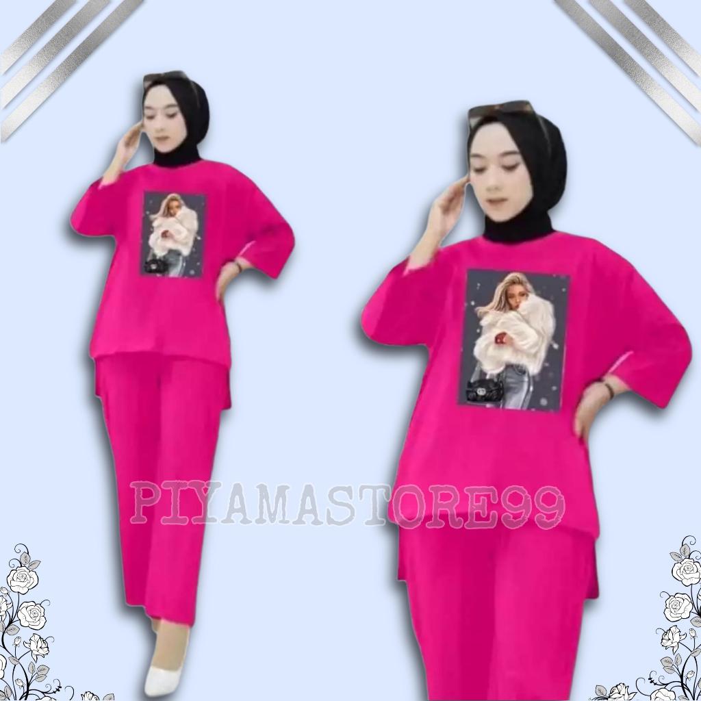 ONE SET WANITA KEKINIAN SETELAN BAJU DEWASA VIRAL BAJU SANTAI