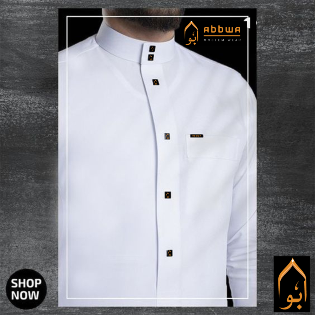 JUBAH ABBWA MOTIF POLOS KANCING THAILAND LONG SLEEVE MANSET