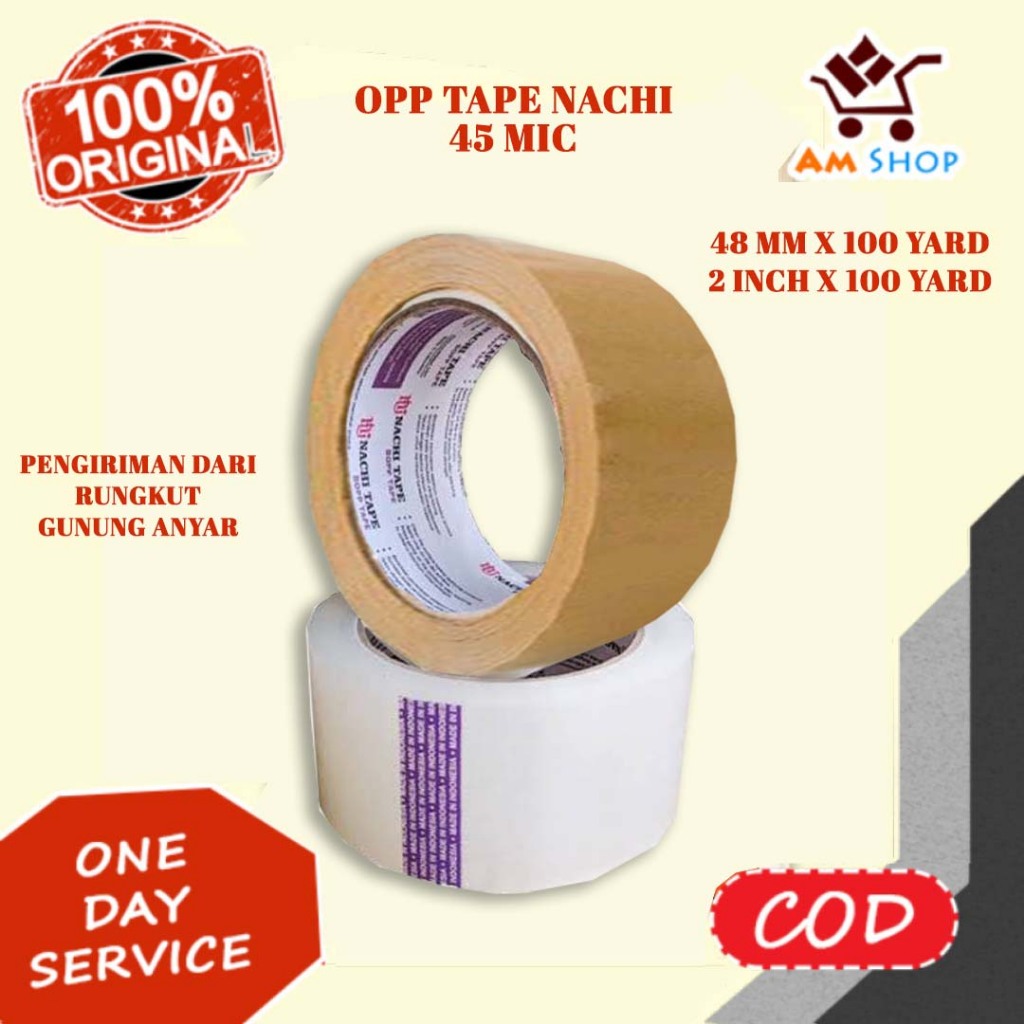 

Lakban Nachi Isolasi Bening 48 MM x 100 Yard Original 2 Inch x 100 Yard Opp Tape Nachi