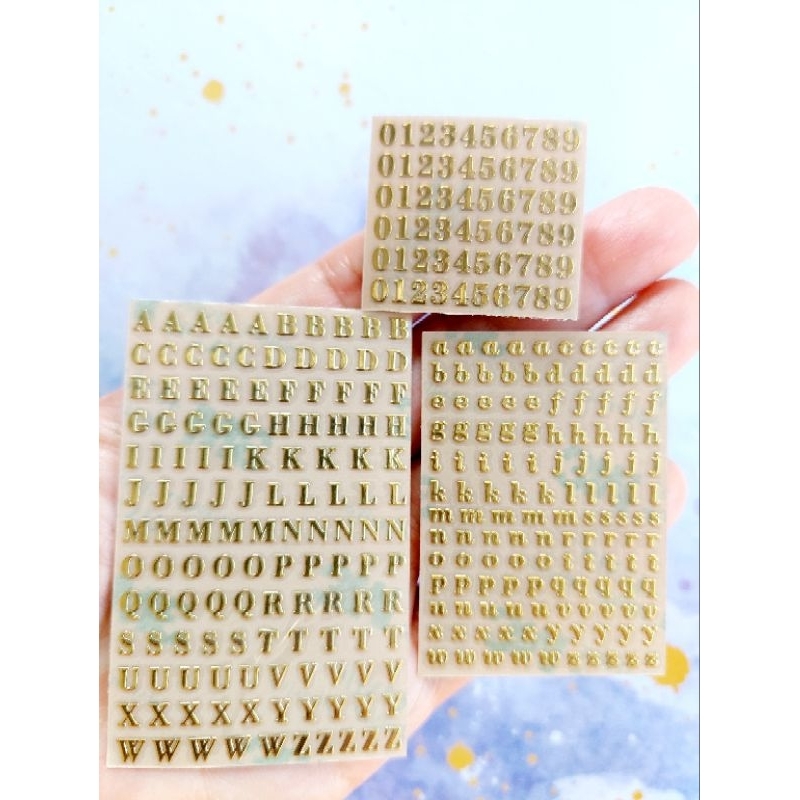 Sticker Huruf - Sticker Angka - Sticker untuk Resin - Nail Art - Dekorasi Mahar - Resin Akrilik