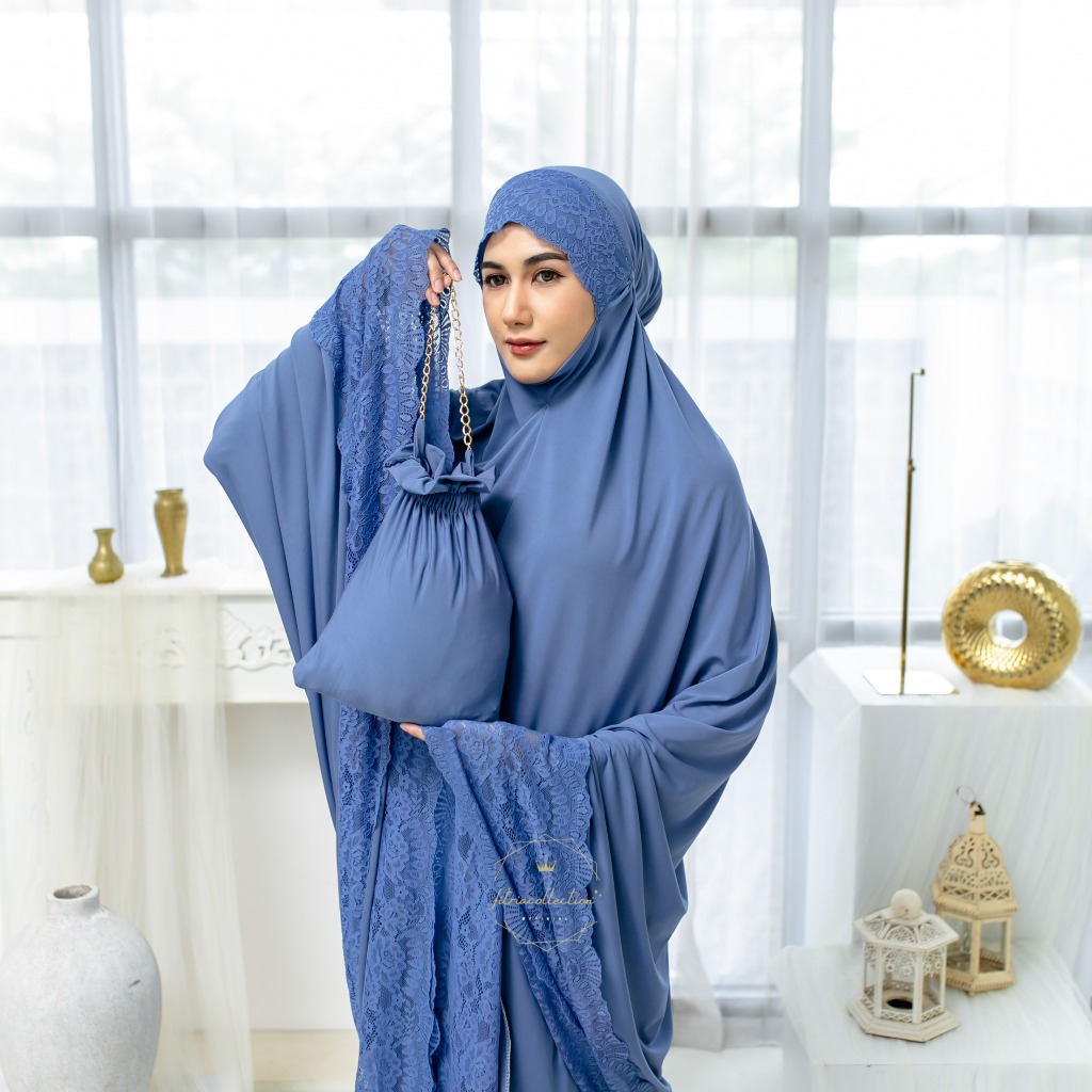 Mukena Jersey Premium Renda Karet  Mukena Jersey Jumbo Premium Mukena Jersey Mukena Jersey Malaysia 