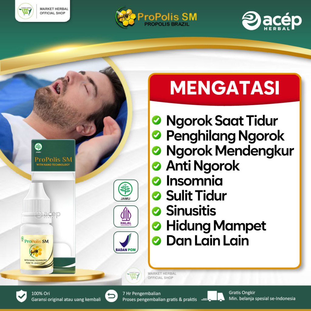 Propolis SM - Obat Ngorok Saat Tidur, Obat Penghilang Ngorok Permanen, Obat Ngorok Saat Tidur Menden