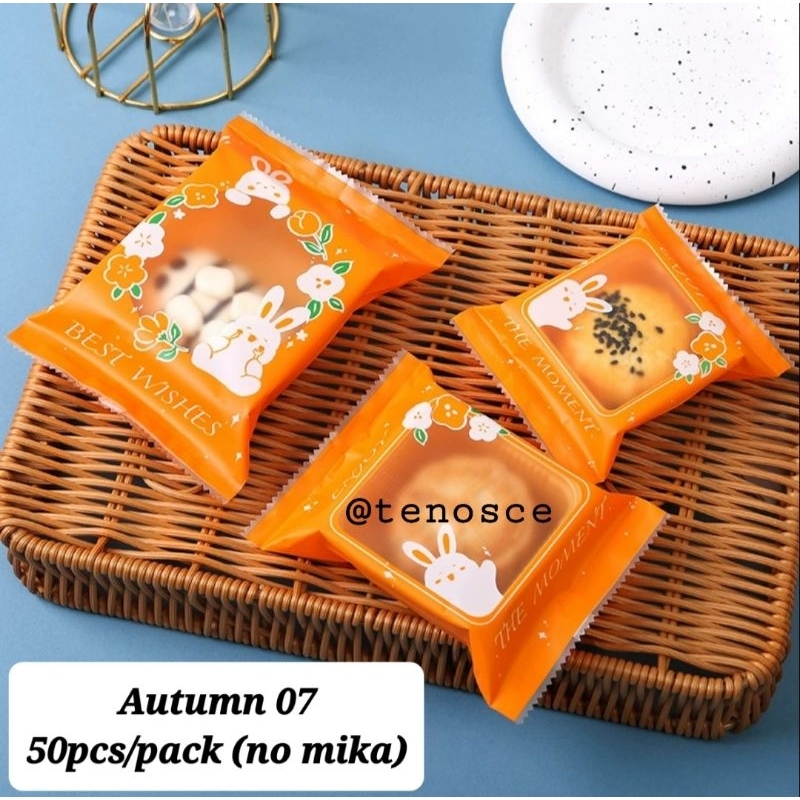 

50pcs Kantong 2024 Plastik Mooncake Cookies Kue Kering 50gr 100gr 125gr mika Kue Bulan Hampers Angkongpia Rabbit Mid Autumn Festival Souvenir
