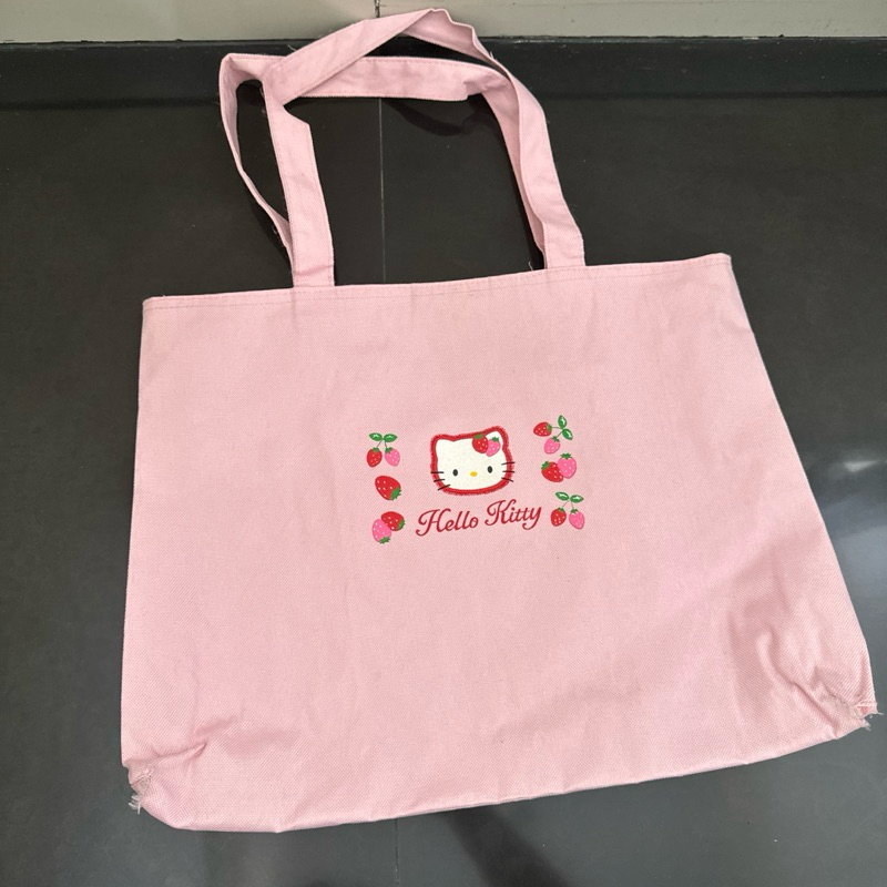 Tas totebag hello kitty pink sanrio bekas preloved second canvas
