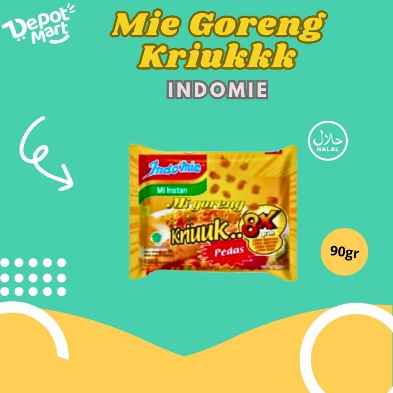 

5 Pcs Indomie Mie Goreng Instant Kriuk Pedas 90GR Mi Instan Depot Mart