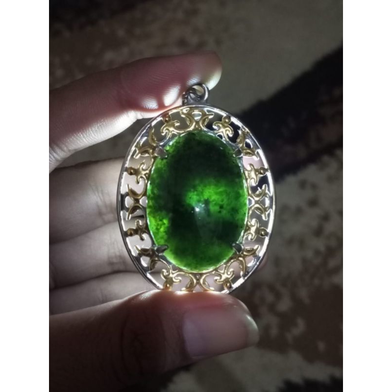 Natural Batu Black Jade Aceh Liontin