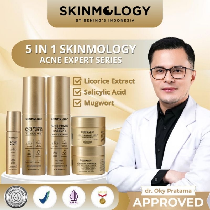 Skinmology Benings Paket 5in1 Acne Expert Series Berjerawat | Skinmology Official | Bening Skincare 