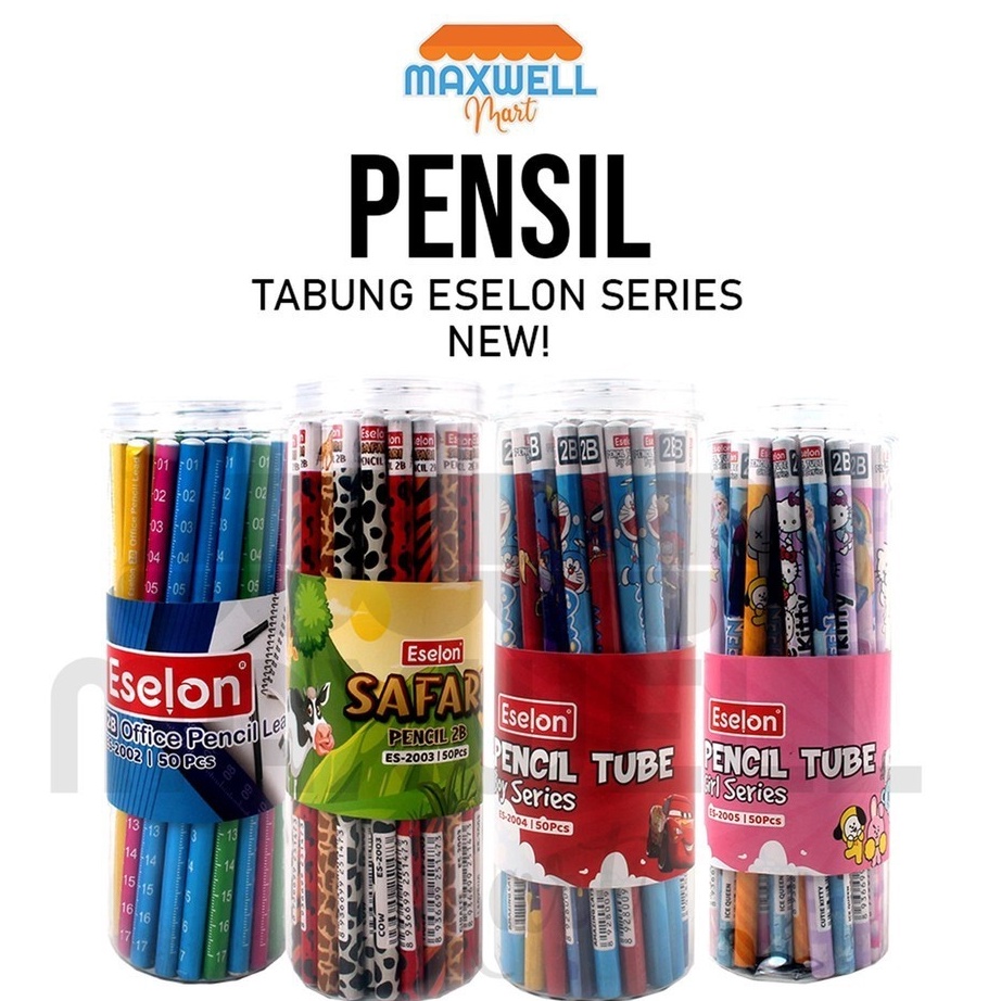 

ESJKT5pcs Pensil Karakter Eselon 1 Tabung Pensil 2B Karakter