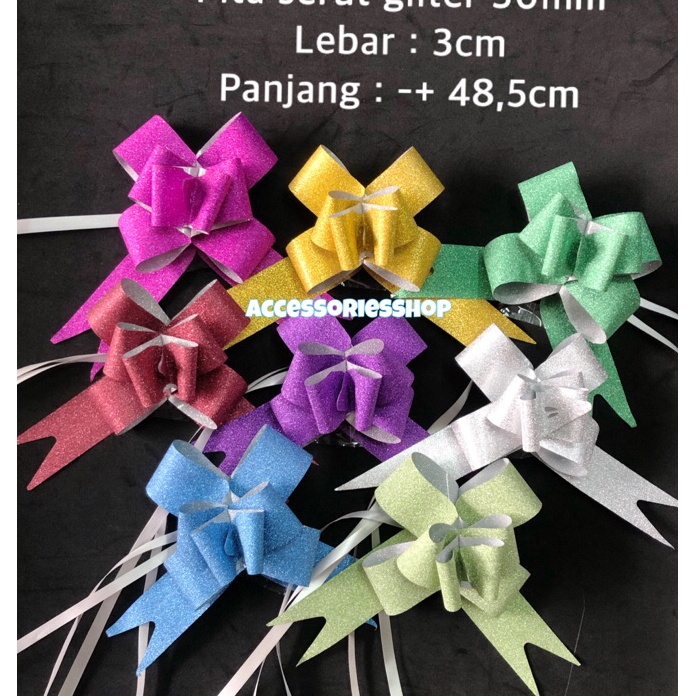 

DAHSYAT Pita serut gliter 3mm 1pak