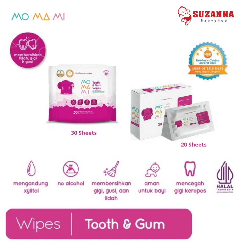 Momami Tooth & Gum Wipes  - Tisu Basah