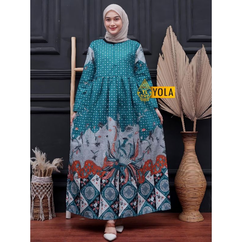Gamis Batik Ukuran Jumbo Standart Tali Samping Resleting Depan Busui Terlaris Trend Wanita Masa Kini