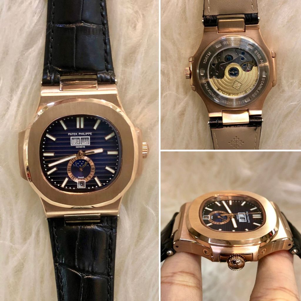 Patek Philippe Nautillus Moonphase 5726 Automatic Croco Leather 42mm Blue Dial