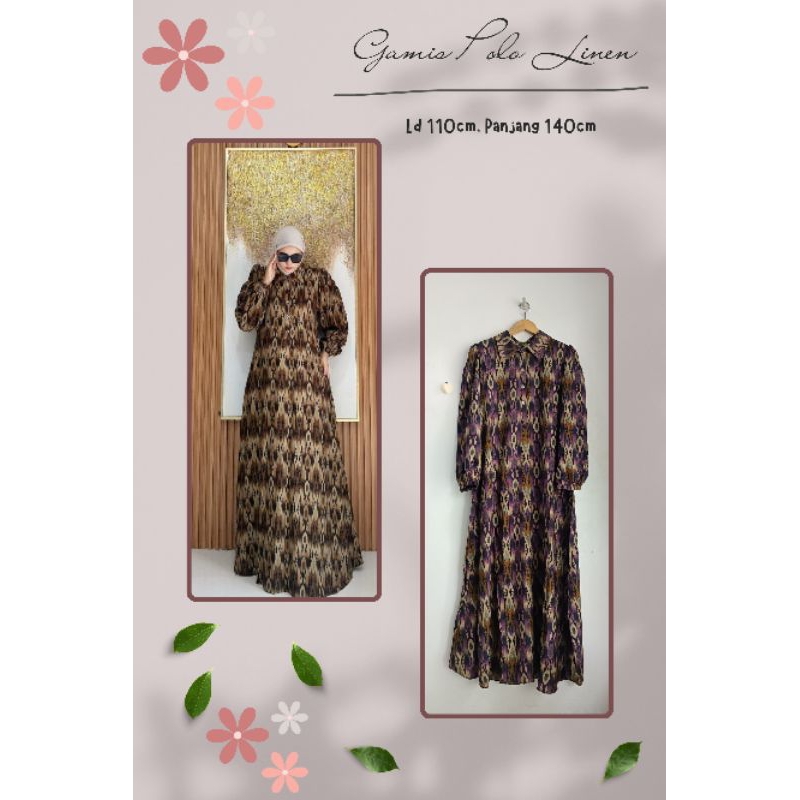 Gamis katun Polo Linen