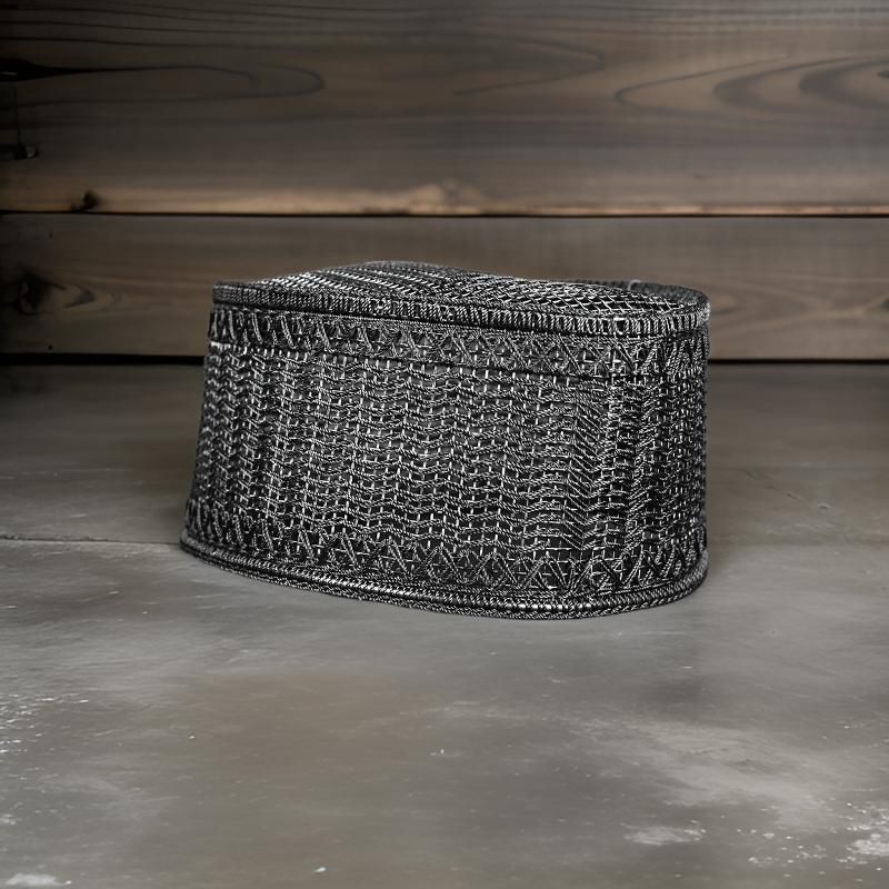 Peci Rajut Hitam Handmade / Kopyah Rajut / Songkok Rajut Nilon Terbaru