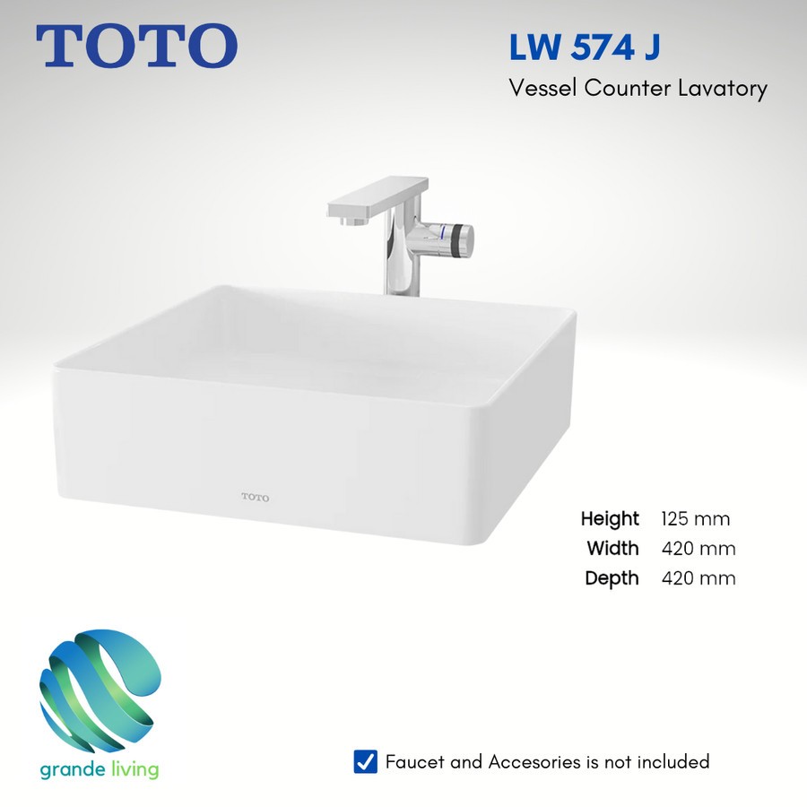 TOTO Wastafel Meja Keramik LW574J Console Lavatory LW 574 J Body Only