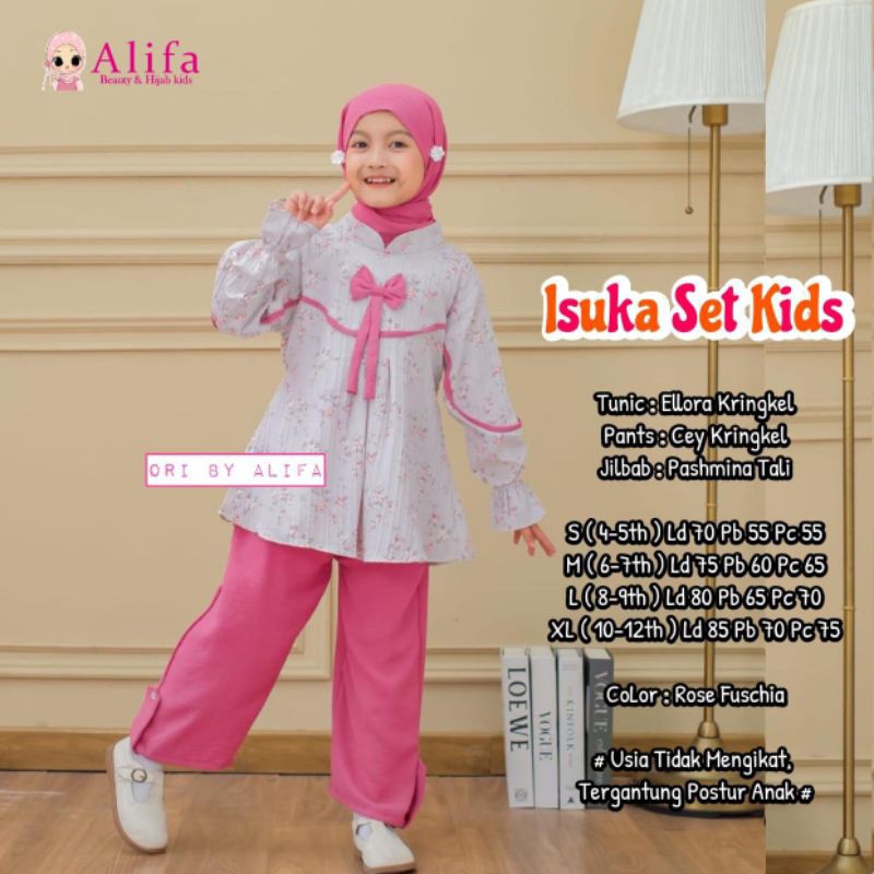 (ayya kids solo) isuka setelan tunik hijab anak perempuan terbaru termurah terlaris produk ori alifa