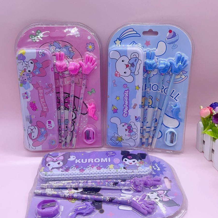 

BORONG SEBELUM KEHABISAN 9PC Set Alat Tulis Kotak Pencil Kuromi Sanrio Kado Goodie Bag Set Lengkap Peralatan sekolah cinnamorol Kotak pensil melody