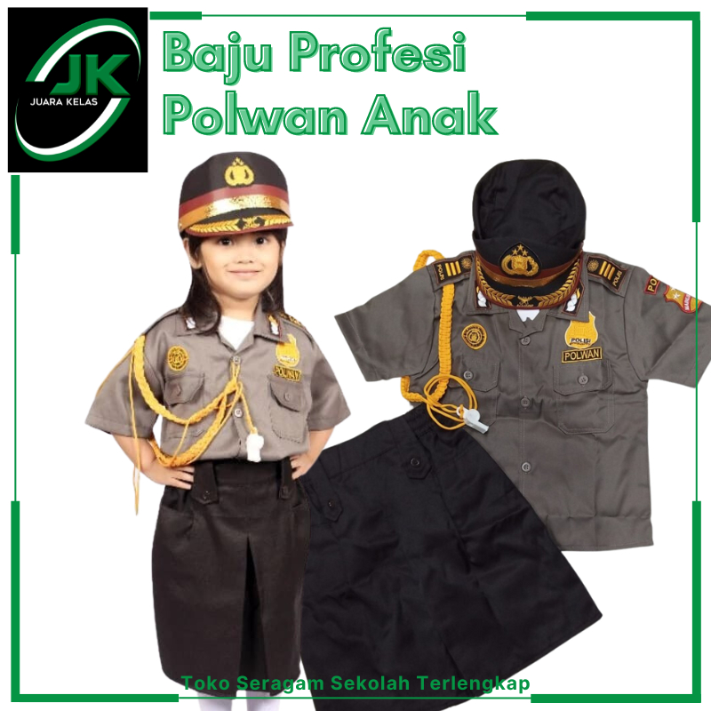 [JK] Baju Profesi Polwan Polisi Wanita Anak Cilik - Baju Kostum Anak Baju Polisi Cewek polwan