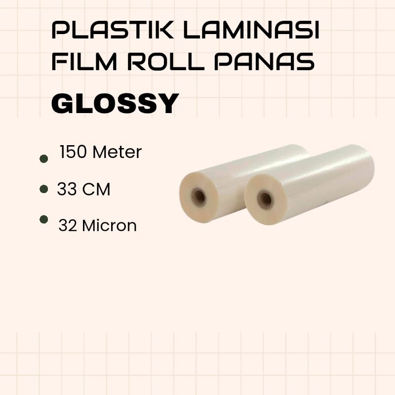 

Plastik Laminasi Film Roll Panas 32 Mic Glossy Lebar 33 cm Panjang 150 meter